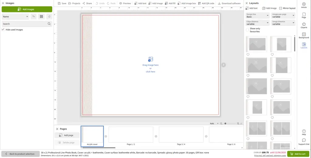 screen of the saal online designer